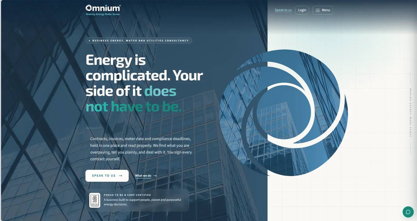 Omnium website homepage